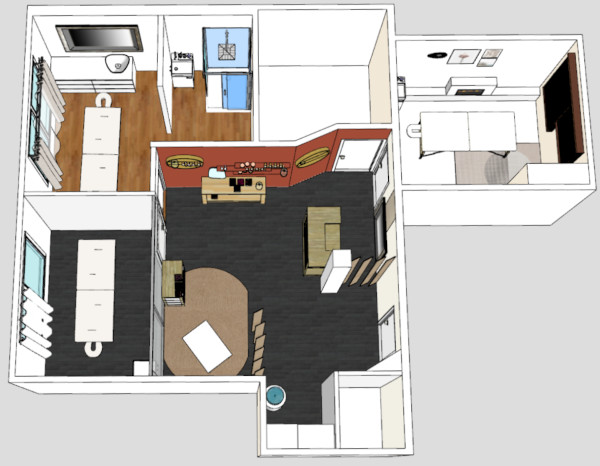 Plan du nouvel aménagement intérieur de l'institut